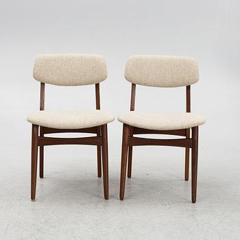 Six chairs, Denmark, mid 20th century.