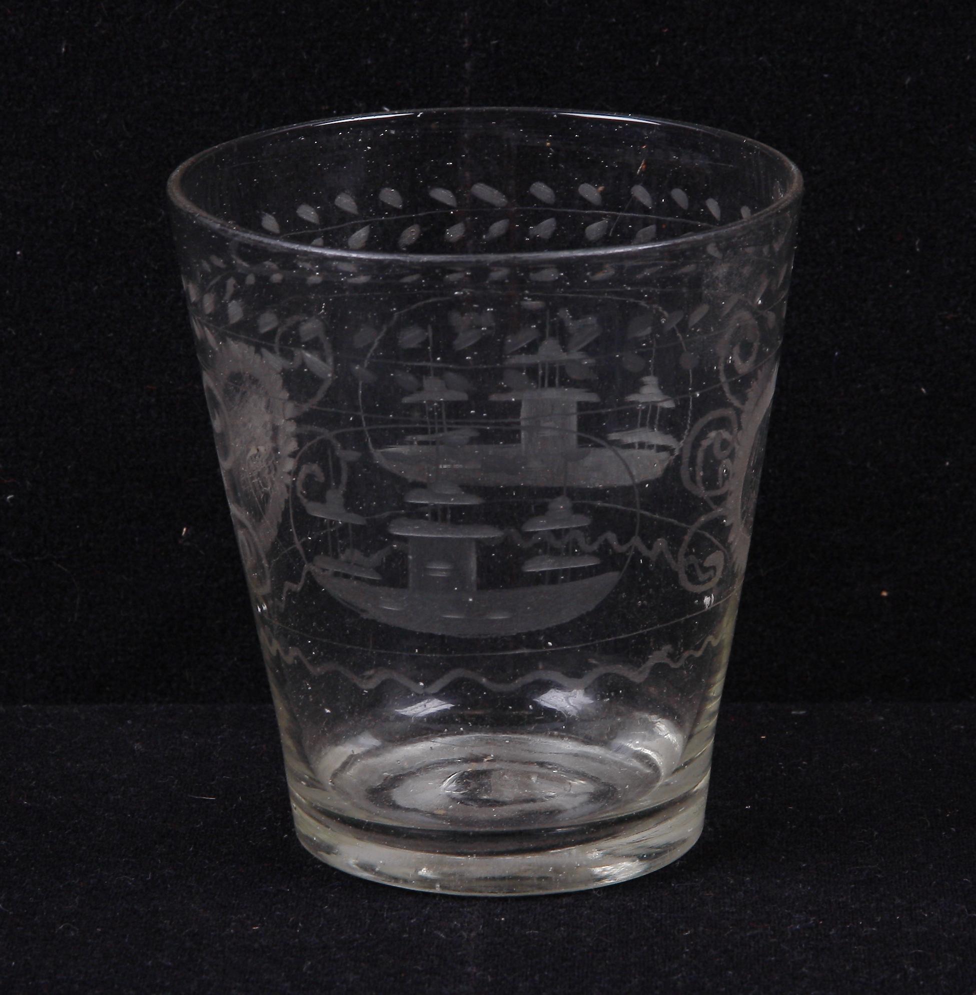 BÄGARE, glas, 1700-tal.