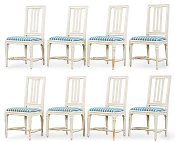 452. Eight Gustavian chairs by L. Söderholm, master 1785.