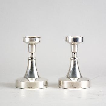 Eric Löfman (MGAB), candlesticks a pair of silver Uppsala 1967.