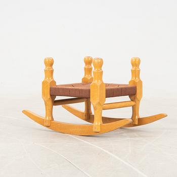 Erik Höglund, rocking stool Boda wood, late 20th century.