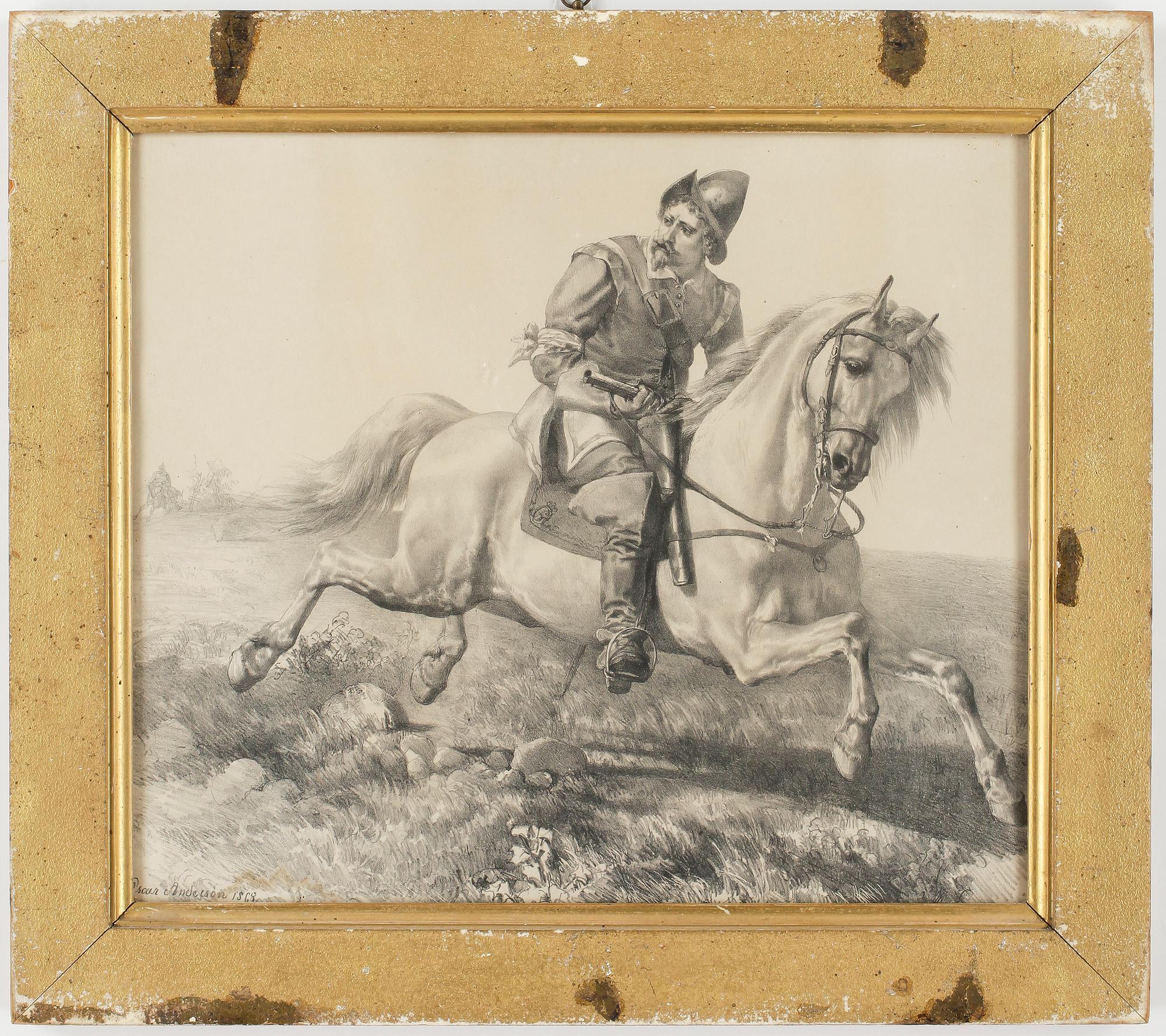 OSCAR ANDERSSON, efter, ett par, litografier, signerade och daterade 1868 i trycket.