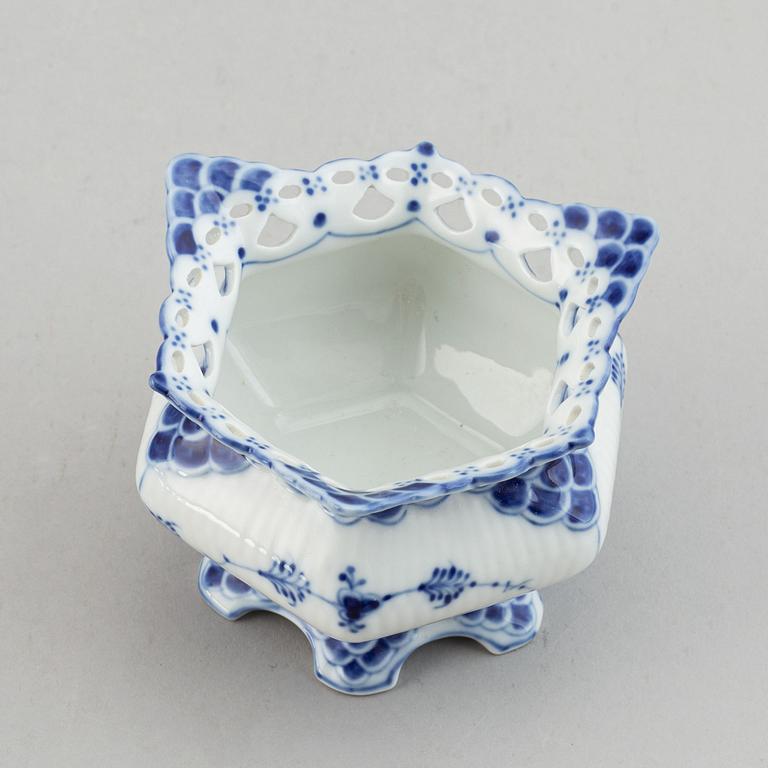 A three piece Royal Copenhagen "Blue Fluted" full lace coffee service.