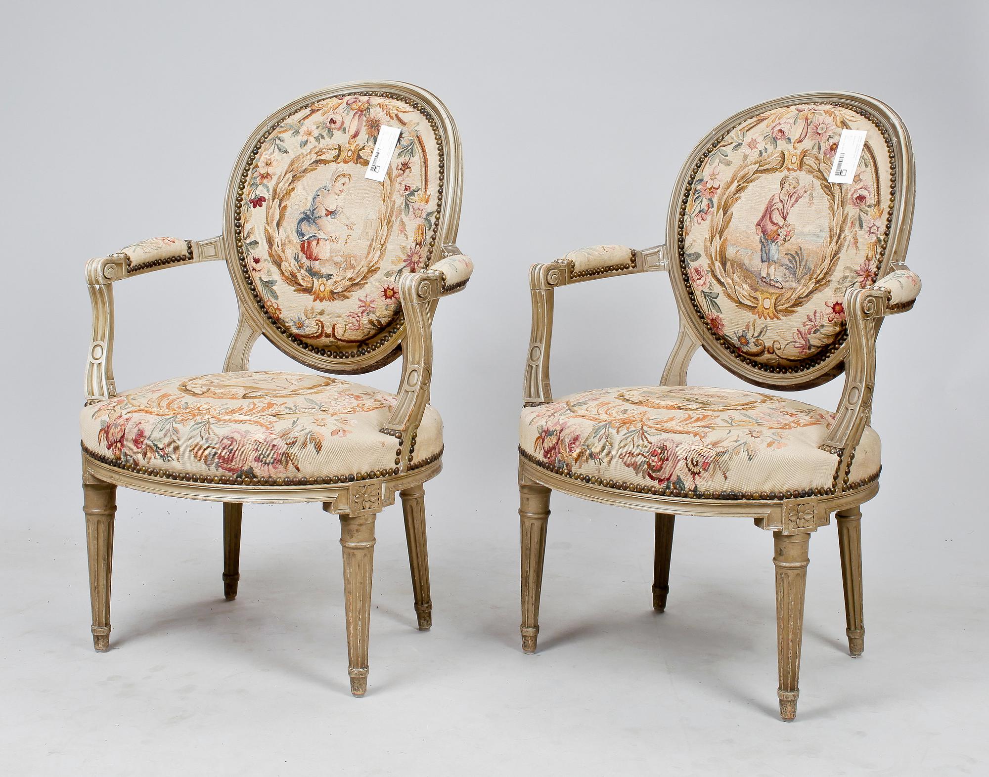 SALONGSGRUPP, 3 delar. Louis XVI-stil, sekelskiftet 1900.