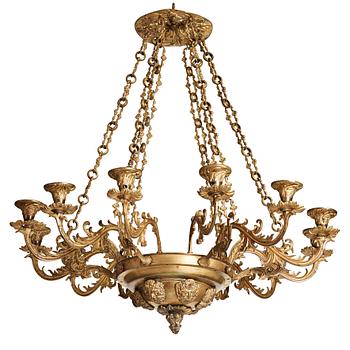 84. A Neo-Rococo mid 19th century twelve-light hanging-lamp.