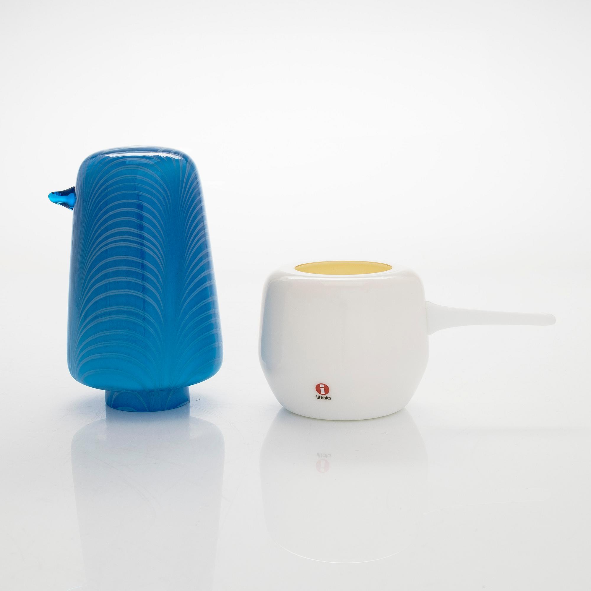 Matti Klenell, glasfågel, "Korpi Brother", signerad M. Klenell Iittala.