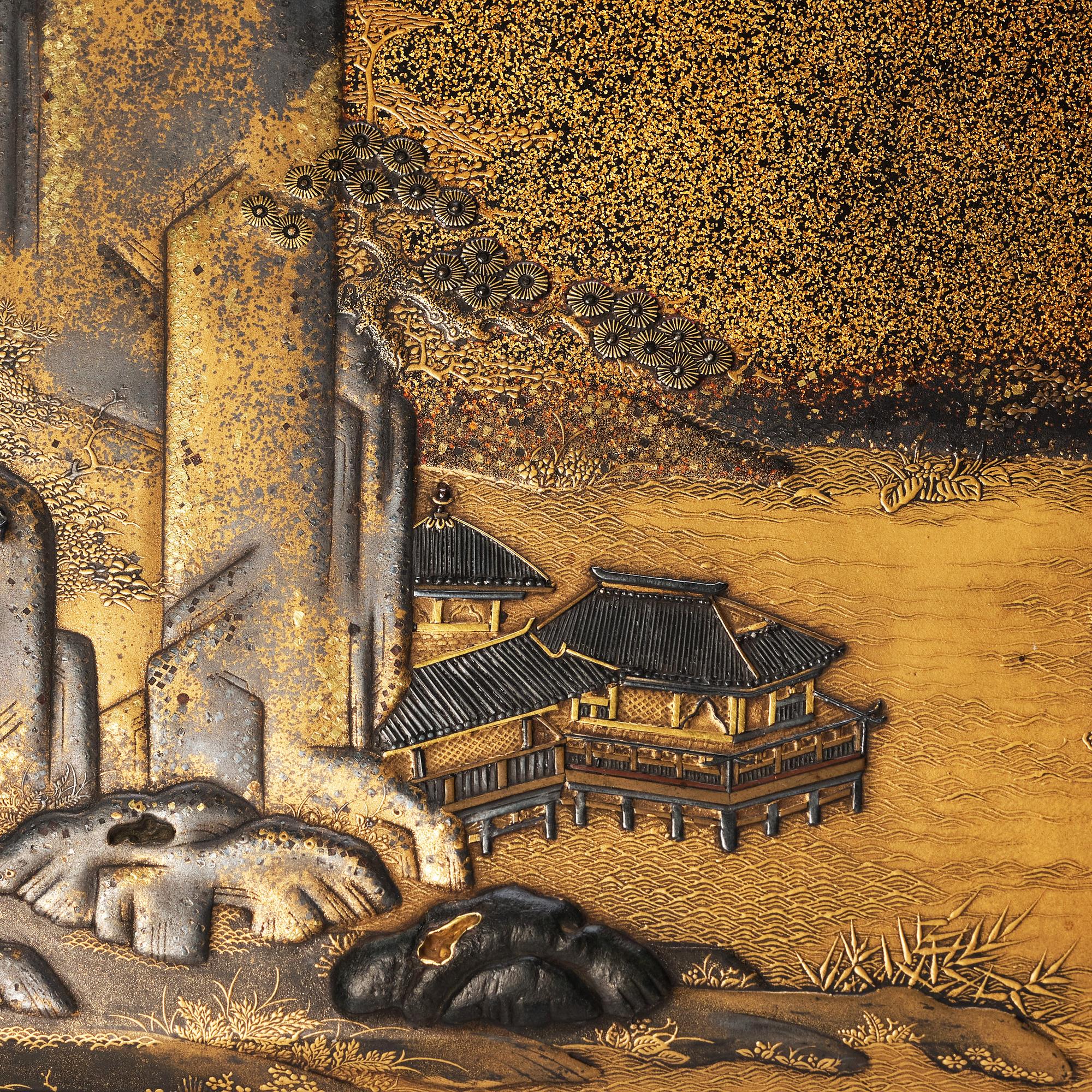 A Japanese lacquer writing box, Suzuribako, Edo perioden, sent 1600-tal/tidigt 1700-tal.