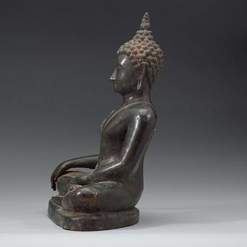 A seated bronze Buddha, Thailand, presumably Lanna, 15th/16th Century.