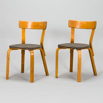 Alvar Aalto, a set of four 1930's/40's chairs, model '69', O.Y. Huonekalu- ja Rakennustyötehdas A.B.
