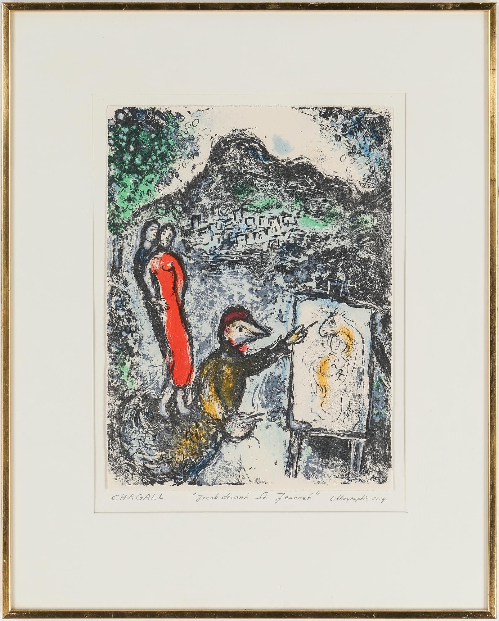 MARC CHAGALL, färglitografi, ej signerad, utgiven 1972.