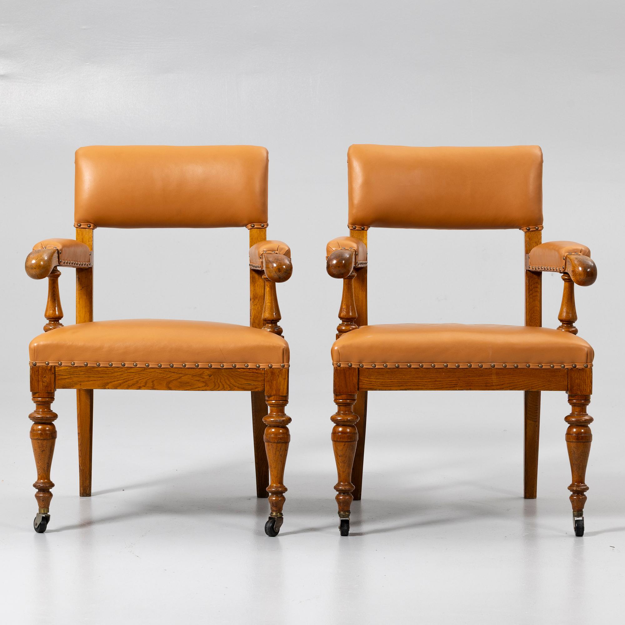 A pair of armchairs, early 20th century.