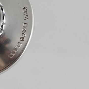 A silver candlestick, a beaker and a vase, including Gustaf Janson, CG Hallberg, Stockholm 1960.