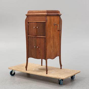 A grammophone cabinet, early 20th Century.