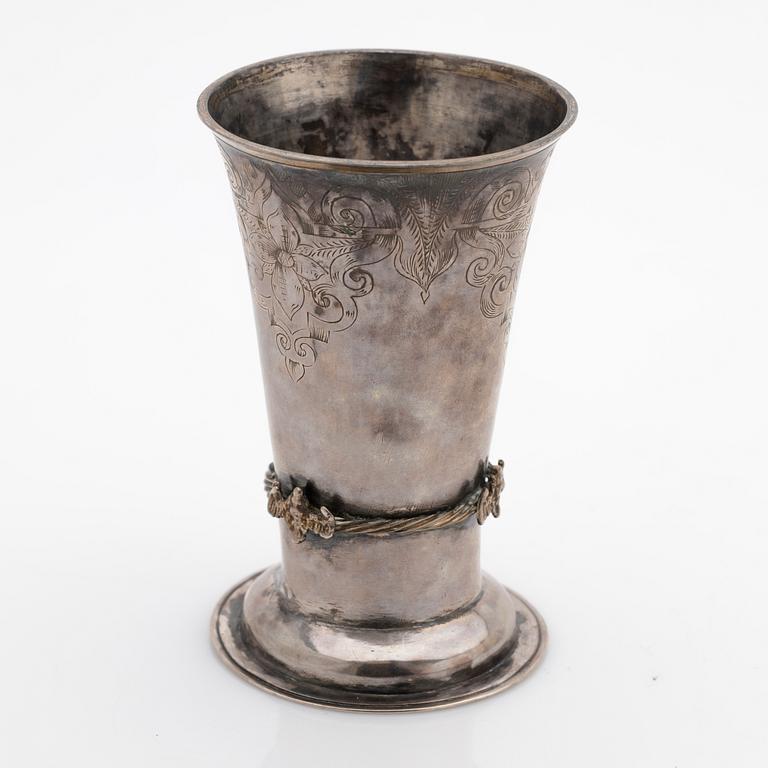 Beaker, silver, Nils Berlin (1693–1714), Kristianstad.