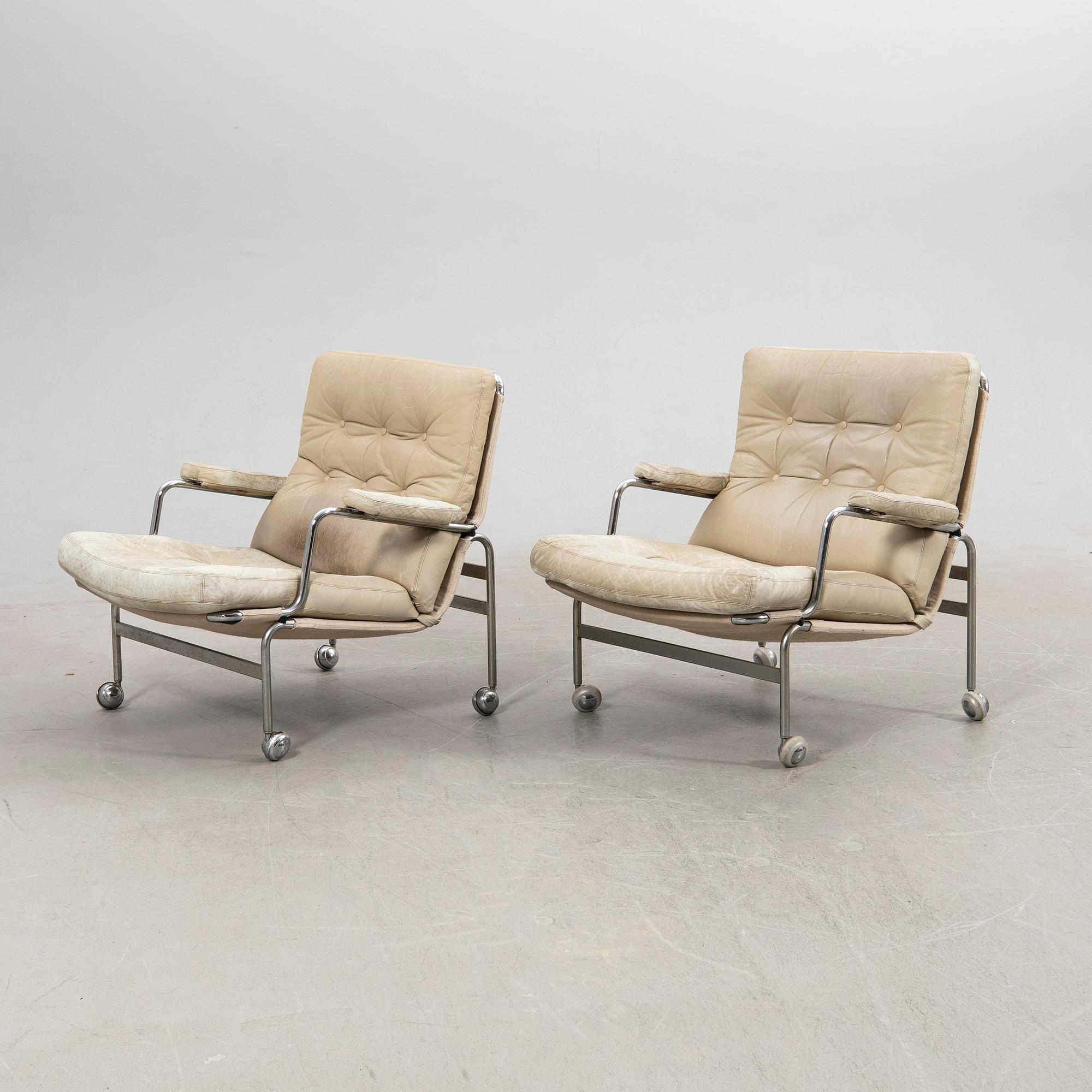 Bruno Mathsson, armchairs, 1 pair, "Karin", DUX.