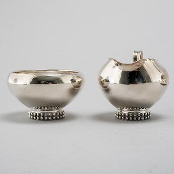 A silver coffee set of four pieces from the middle of the 20th century.