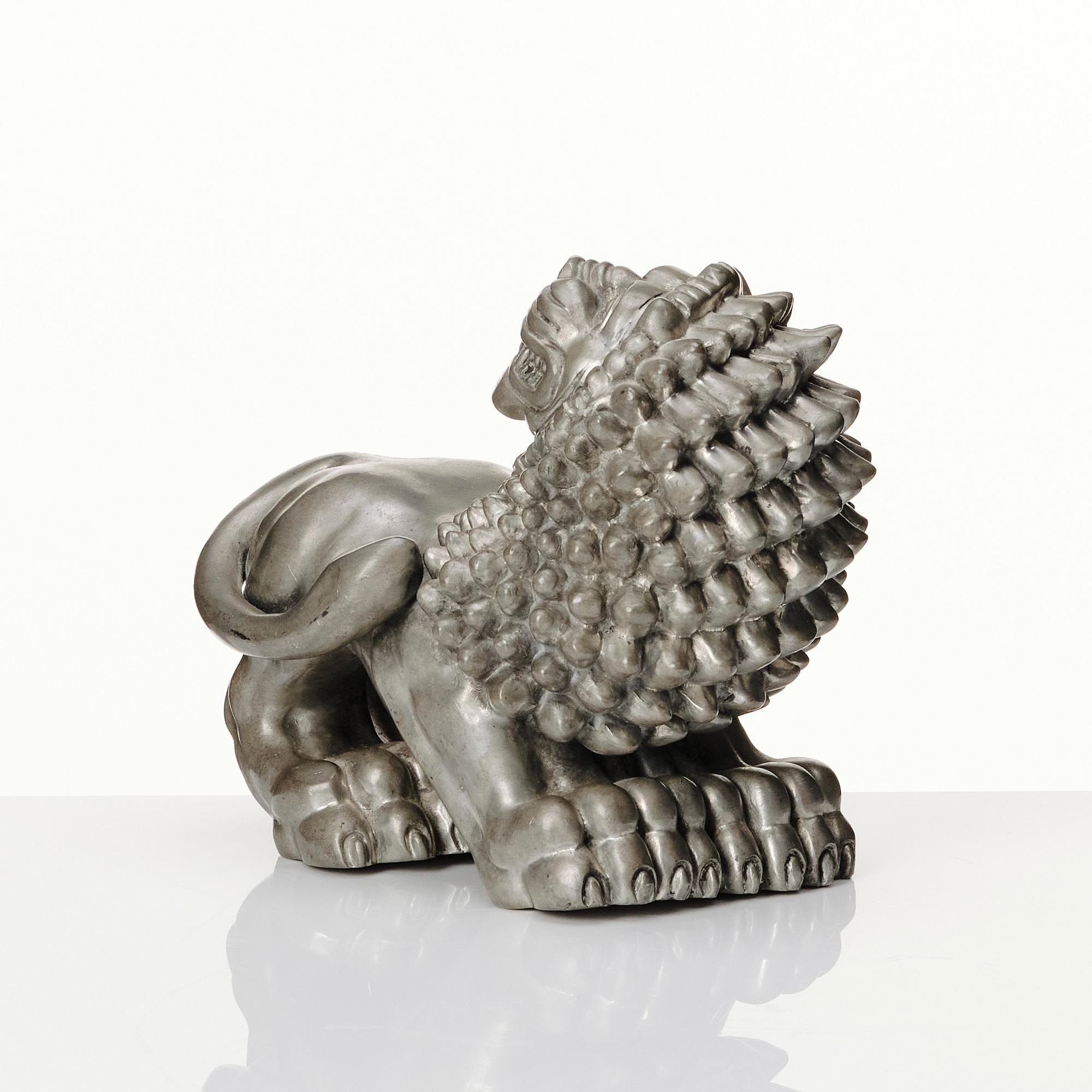 Anna Petrus, a pewter sculpture of a lion, Svenskt Tenn, Stockholm 1952.