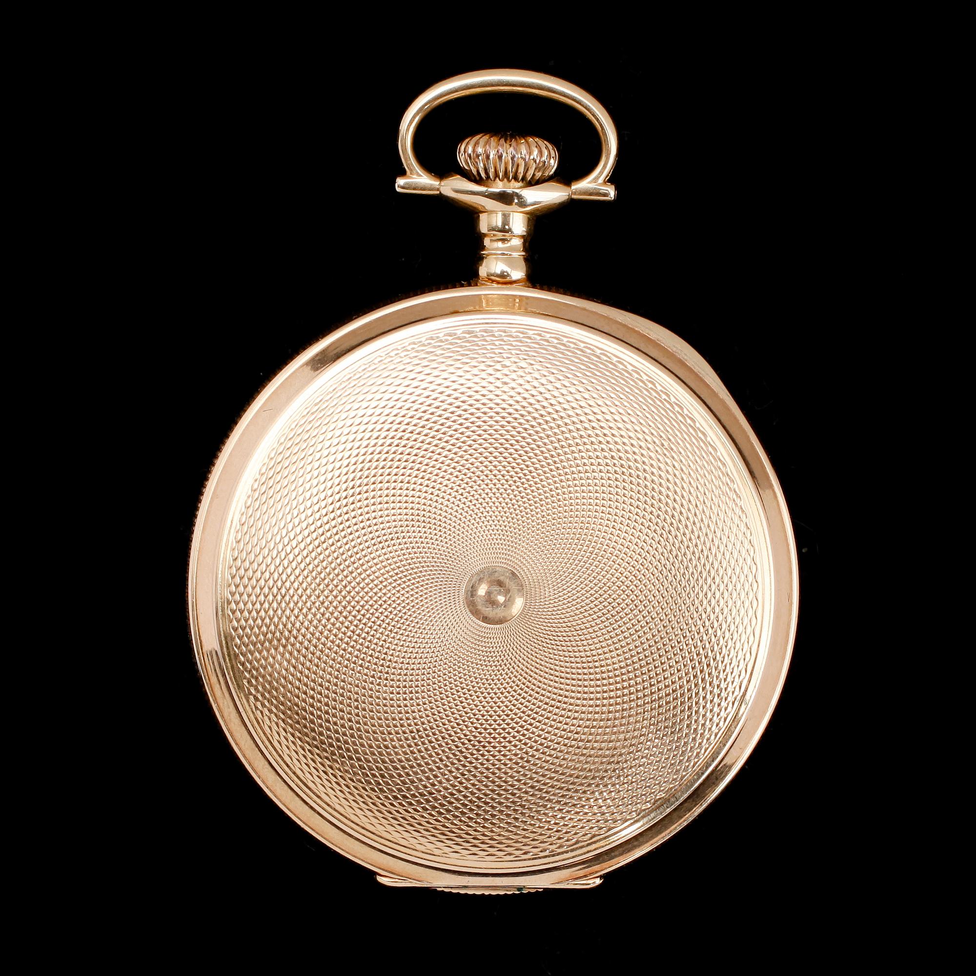 FICKUR, 14 k guld, savonett, Waltham. Även innerboett av 14 k guld.