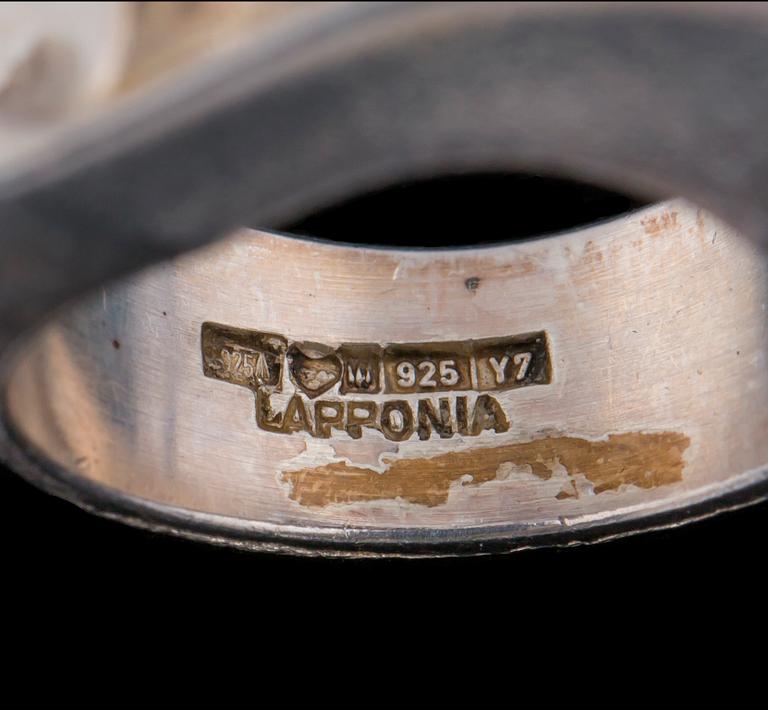 RING, sterlingsilver, Lapponia, Björn Weckström, Finland, 1976. Vikt ca 10 g.