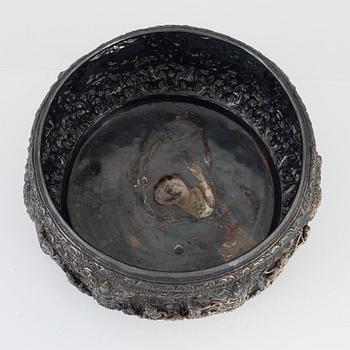Bowl, low-grade silver, Southeast Asia.