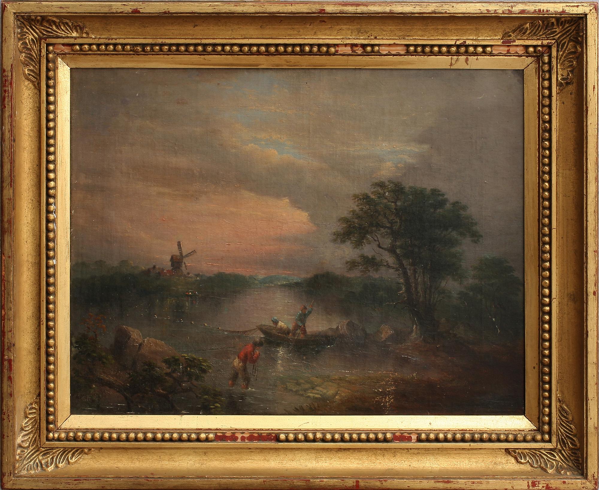 OKÄND KONSTNÄR, olja på duk. 1800-tal.