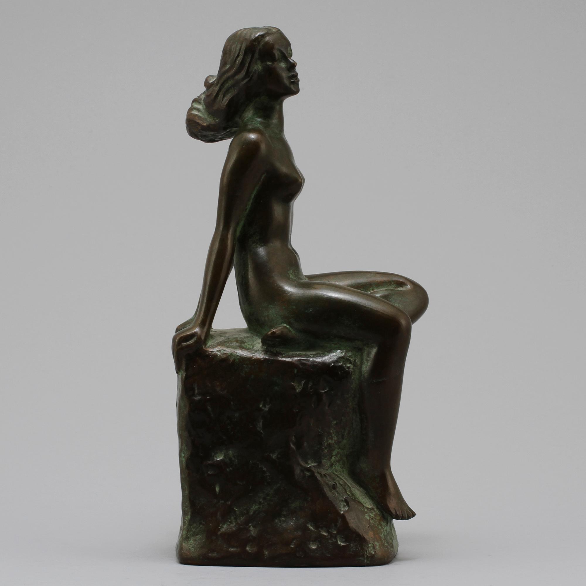CARIN NILSON, skulptur, brons, sign o dat 1944, A Petersson fud.