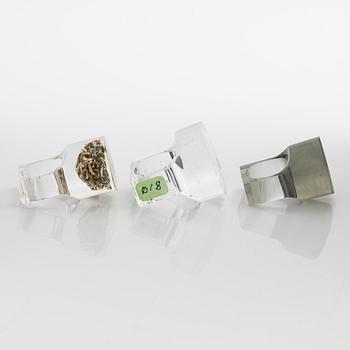 Siv Lagerström, three acrylic rings, 1970s.