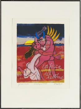 Beverloo Corneille, 12 silkscreen in colour, 1990, signed EA. "Hommage à Verdi".