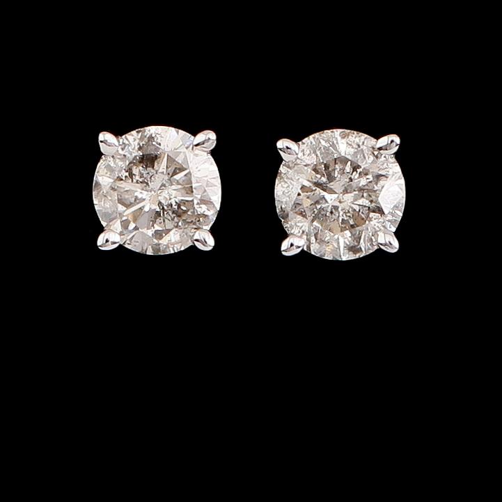 ÖRHÄNGEN, 1 par, 14 k vitguld, briljantslipade diamanter tot 0.40 ct.