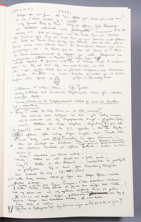 BOK, faksimiltryck, "Ockulta dagboken" av August Strindberg. Stockholm 1977.