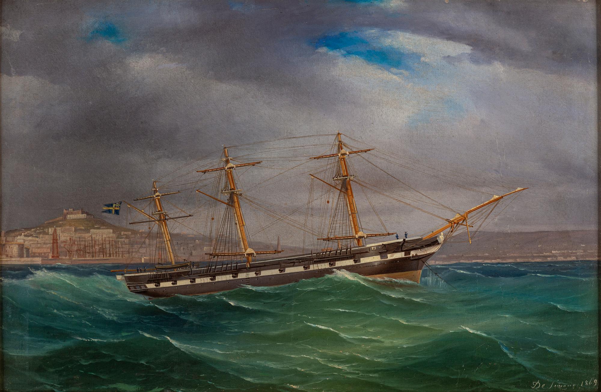 OKÄND KONSTNÄR, olja på duk, signerad och daterad 1869.