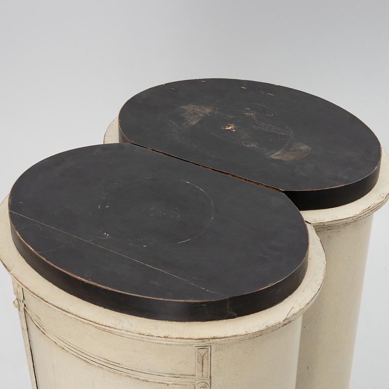 A pair of column cabinets, 19th century.