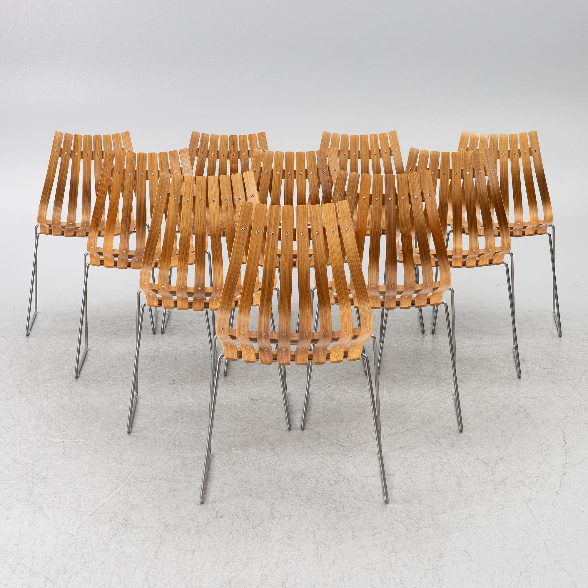 Hans Brattrud, ten chairs, 'Scandia Junior', Hove Möbler, Norway.