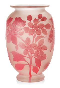 A Karl Lindeberg Art Nouveau cameo glass vase, Kosta.