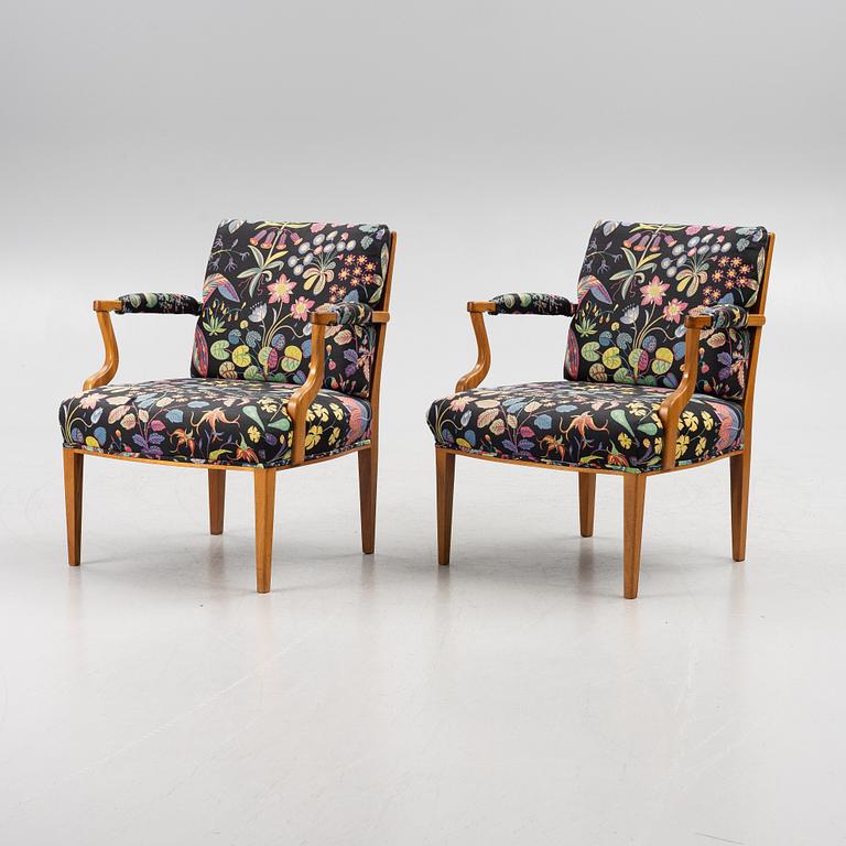 Josef Frank, karmstolar, ett par, modell 969, Firma Svenskt Tenn.