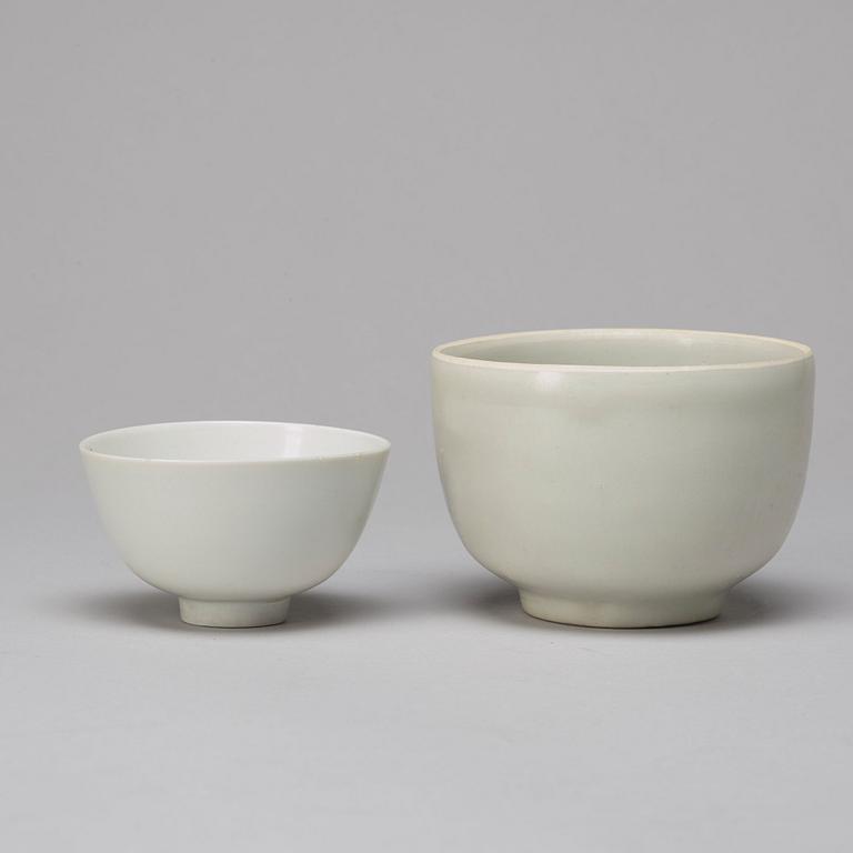 A group of white glazed bowls, South East Asian, presumably 17th Century.