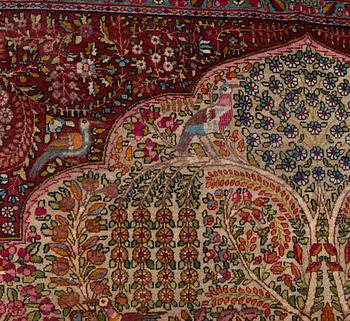 A CARPET, semi-antique Kerman, ca 360 x 284 cm.