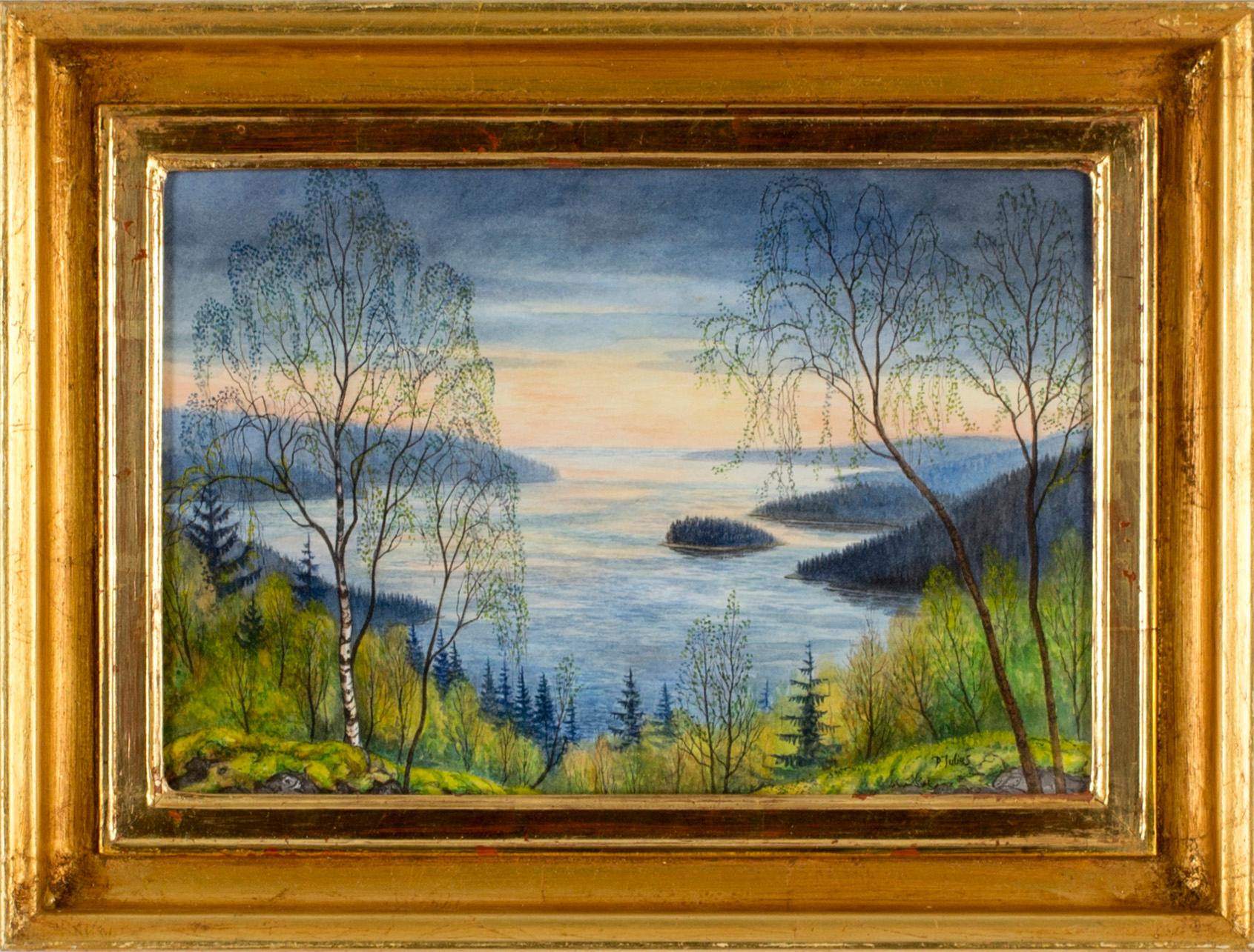 PER JULIUS, akvarell, signerad.