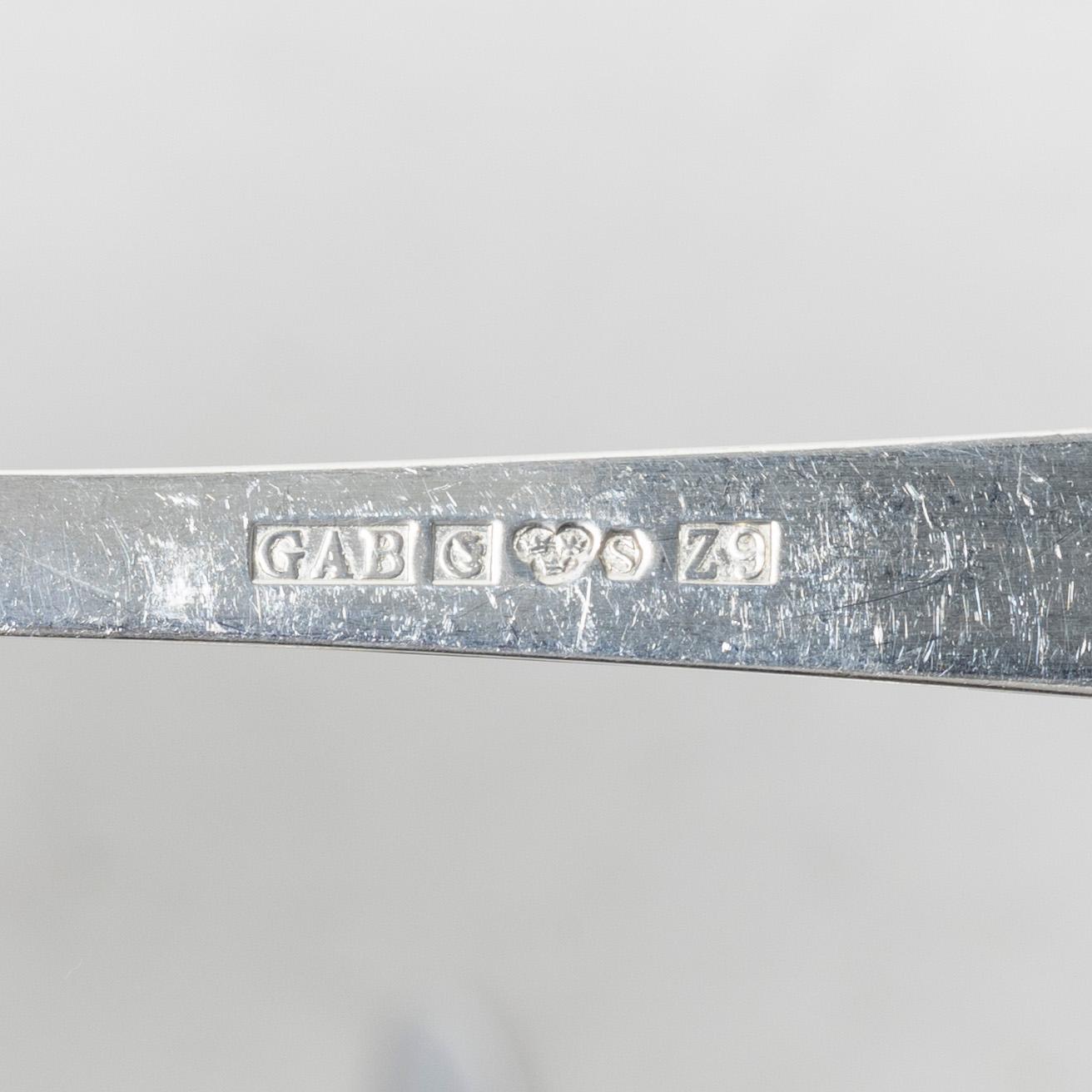 Jacob Ängman, besticksuppsättning, 88 delar, silver, "Rosenholm", GAB, Eskilstuna & Stockholm, 1967-73.