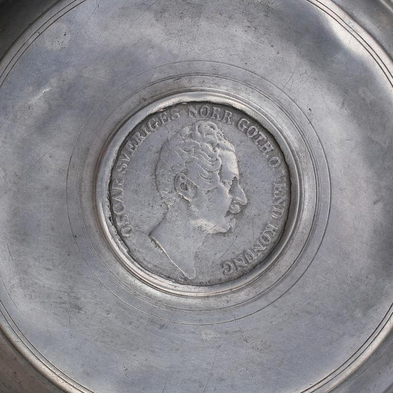 KANNA OCH STOP, tenn, svenska stämplar, 1800-tal.