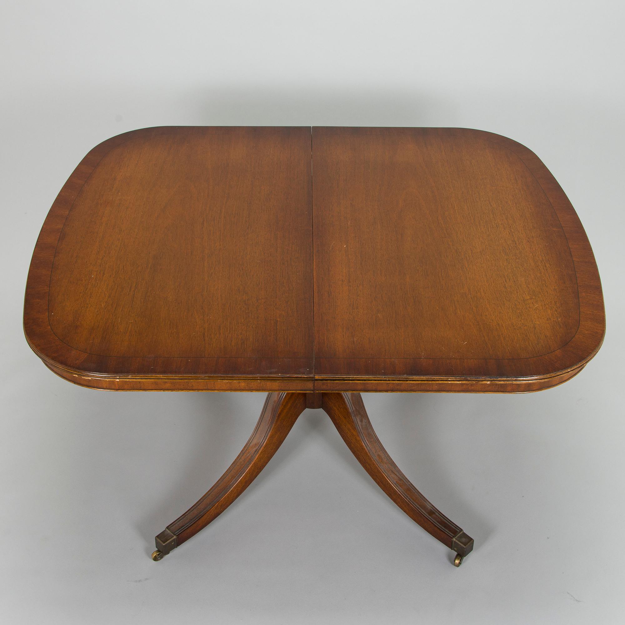 Matbord och stolar, 8 st, England 1970-tal.