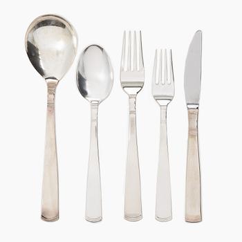 Jacob Ängman, A Swedish silver cutlery, "Rosenholm", GAB, Eskilstuna and Stockholm 1969-1985 (32 pieces).