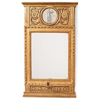 70. A Gustavian one-light girandole mirror, late 18th century.