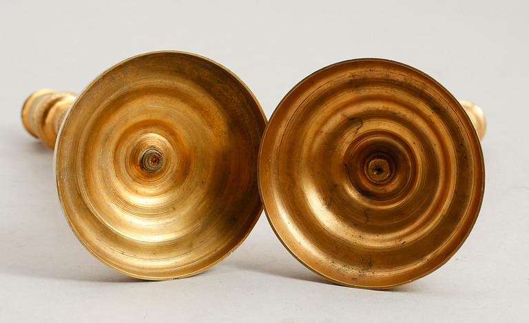 LJUSSTAKAR, 1 par, senempire, 1800-talets mitt.