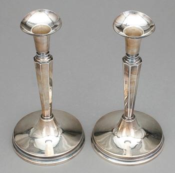 LJUSSTAKAR, ett par, silver, MGAB, Uppsala, 1960.
