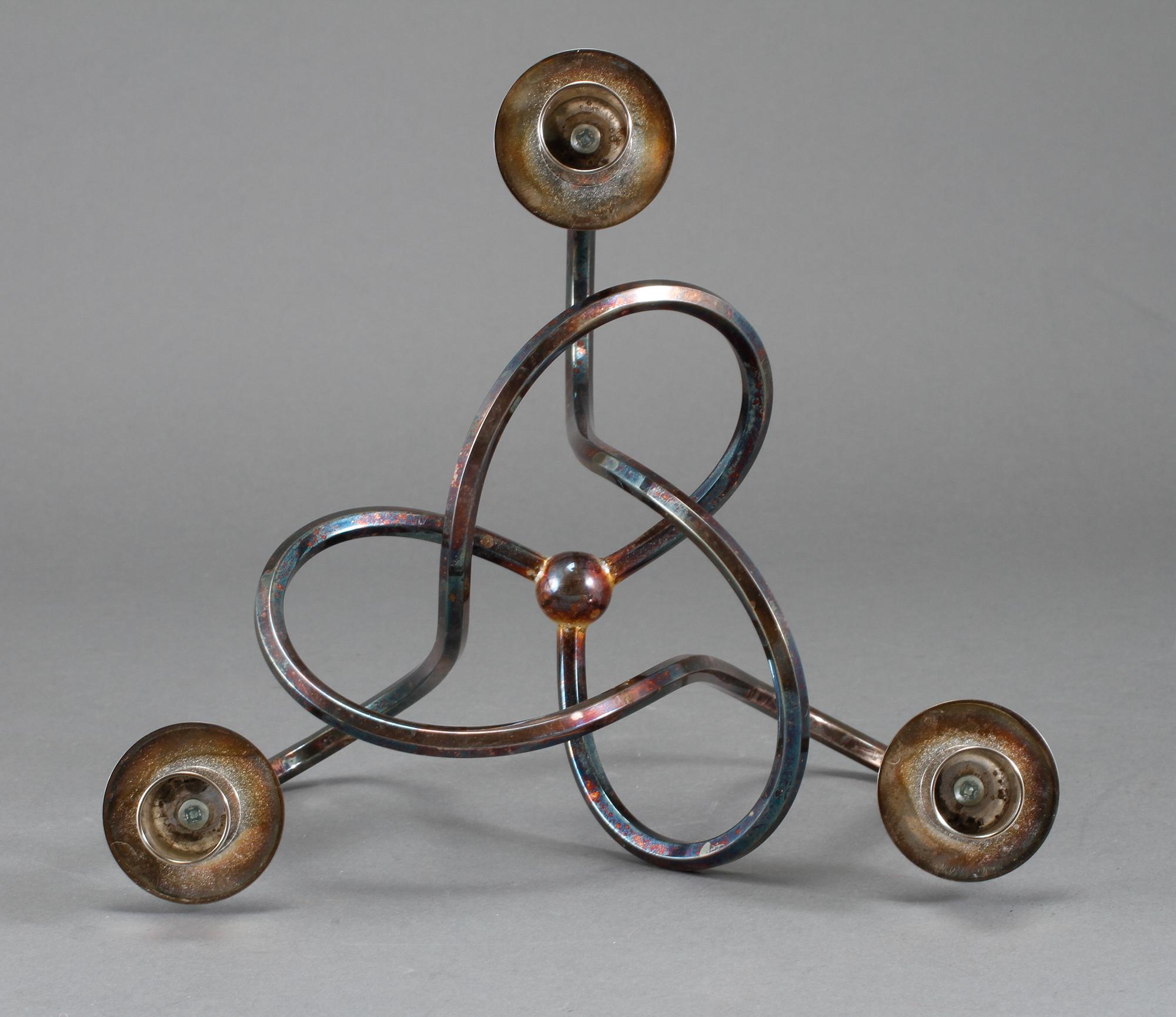 LJUSSTAKE, "Vänskapsknuten", försilvrad, Josef Frank för Svenskt Tenn, formgiven 1938.