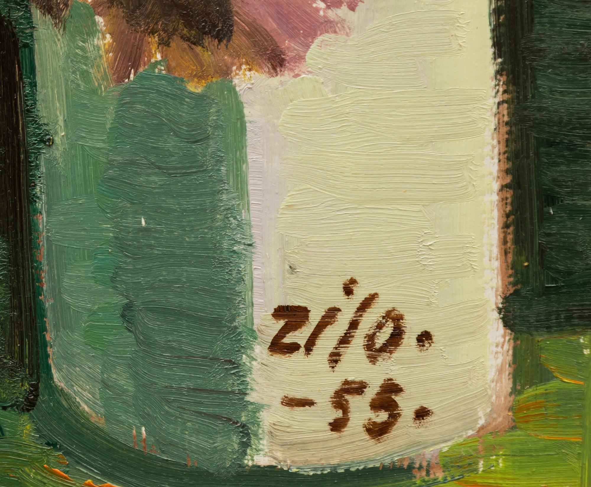 Gunnar Zilo, Still Life with Asters and Mirror.