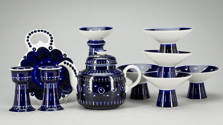 SERVISDELAR, 10 delar, porslin, "Valencia" Ulla Procopé, Arabia, Finland.