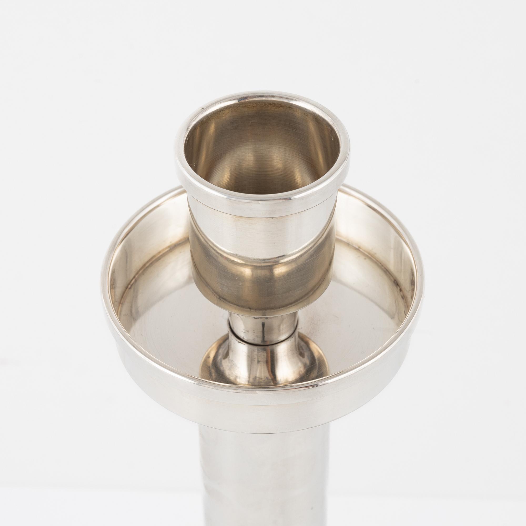Ljusstake, silver, MGAB, Uppsala, 1969.