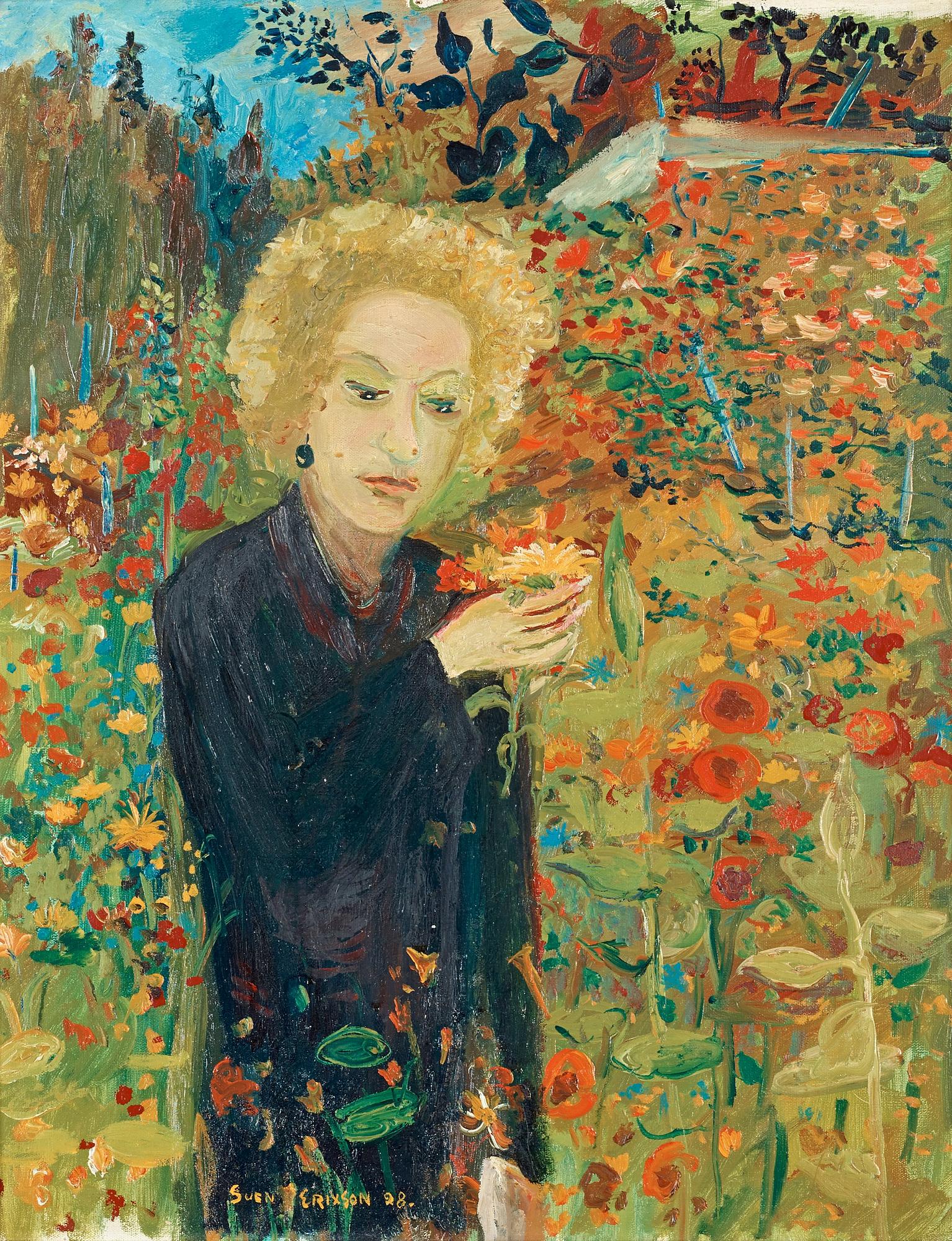 Sven X:et Erixson, "Min hustru bland höstblommor" (My wife).